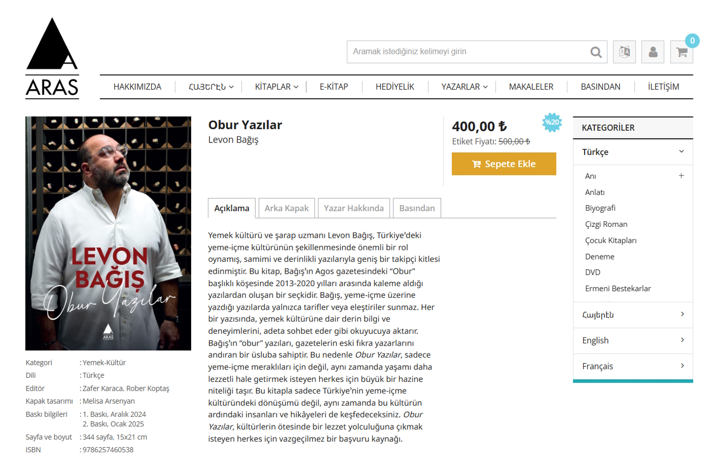 Levon Bağış, Obur Yazılar